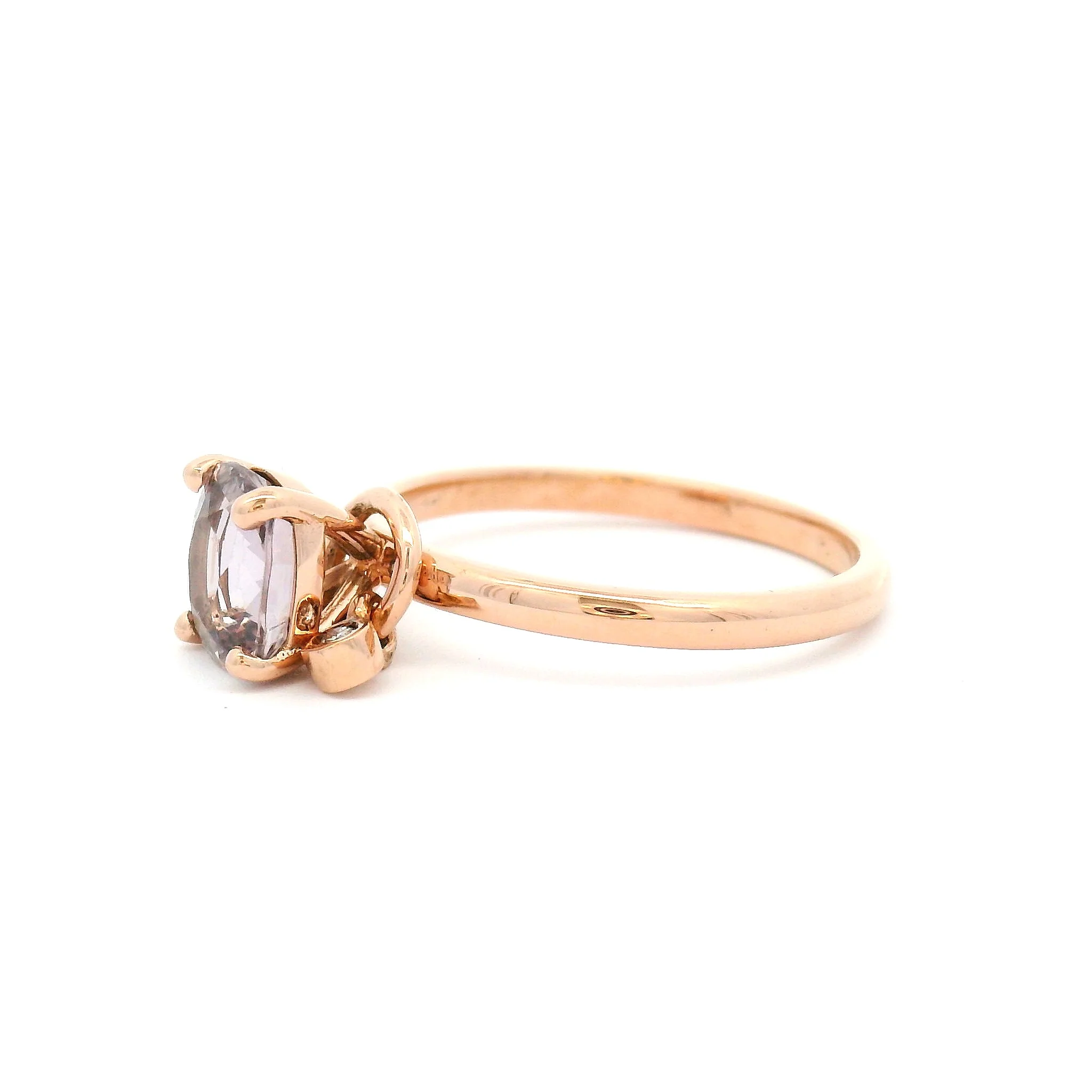 Charm - 14k Rose Gold Solitaire Engagement Ring with 1.32ct Pink Spinel and Accent Charm - Image 3
